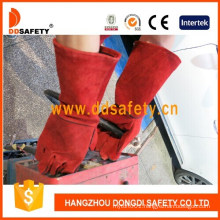 Gold Supplier China Red Cow Split Leather Welder Gloves